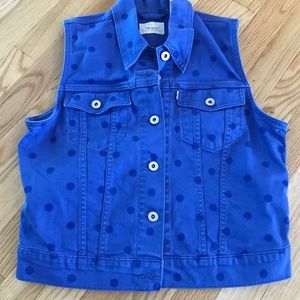 Levi Strauss Blue Polka Dot Denim Vest